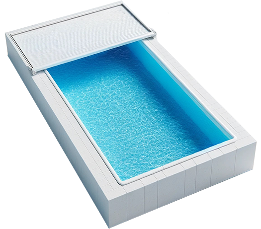 Render di una Tapparella Automatica per Piscina - Coperture per Piscine - Esa Italy Piscine