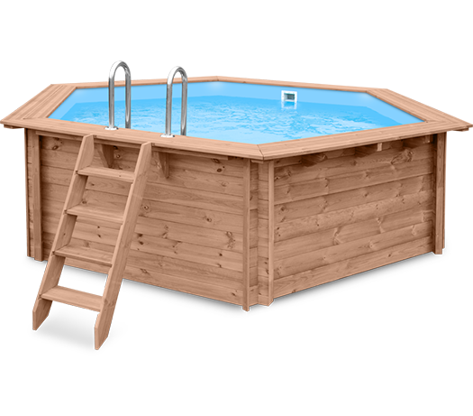 Render di una Piscina Sunny Delight 434 - Piscina in Legno - Esa Italy Piscine