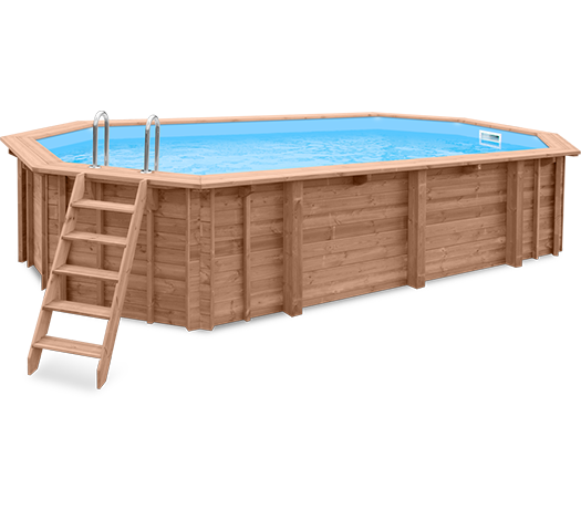 Render di una Piscina Ocean Wave 727 - Piscine in Legno - Esa Italy Piscine