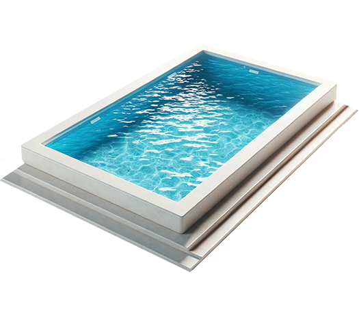 Render di una piscina con skimmer - Esa Italy Piscine
