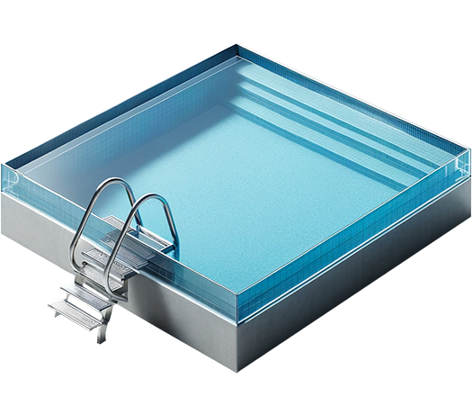 Render di una piscina con scala - Esa Italy Piscine